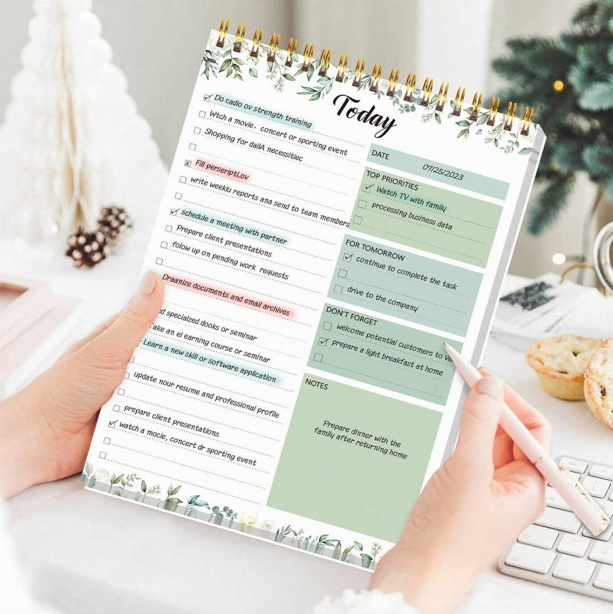 Undated Daily Planner & To-Do List Notepad