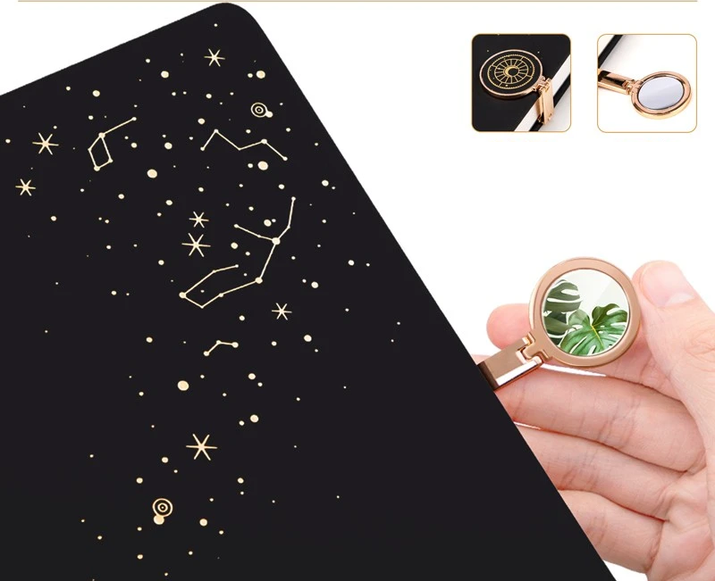 The Moon Leather Cover Notebook With Buckle - 120 Sheets