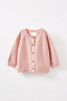 Organic Knit Cardigan - Pink
