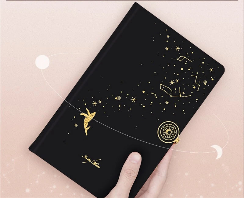 The Moon Leather Cover Notebook With Buckle - 120 Sheets
