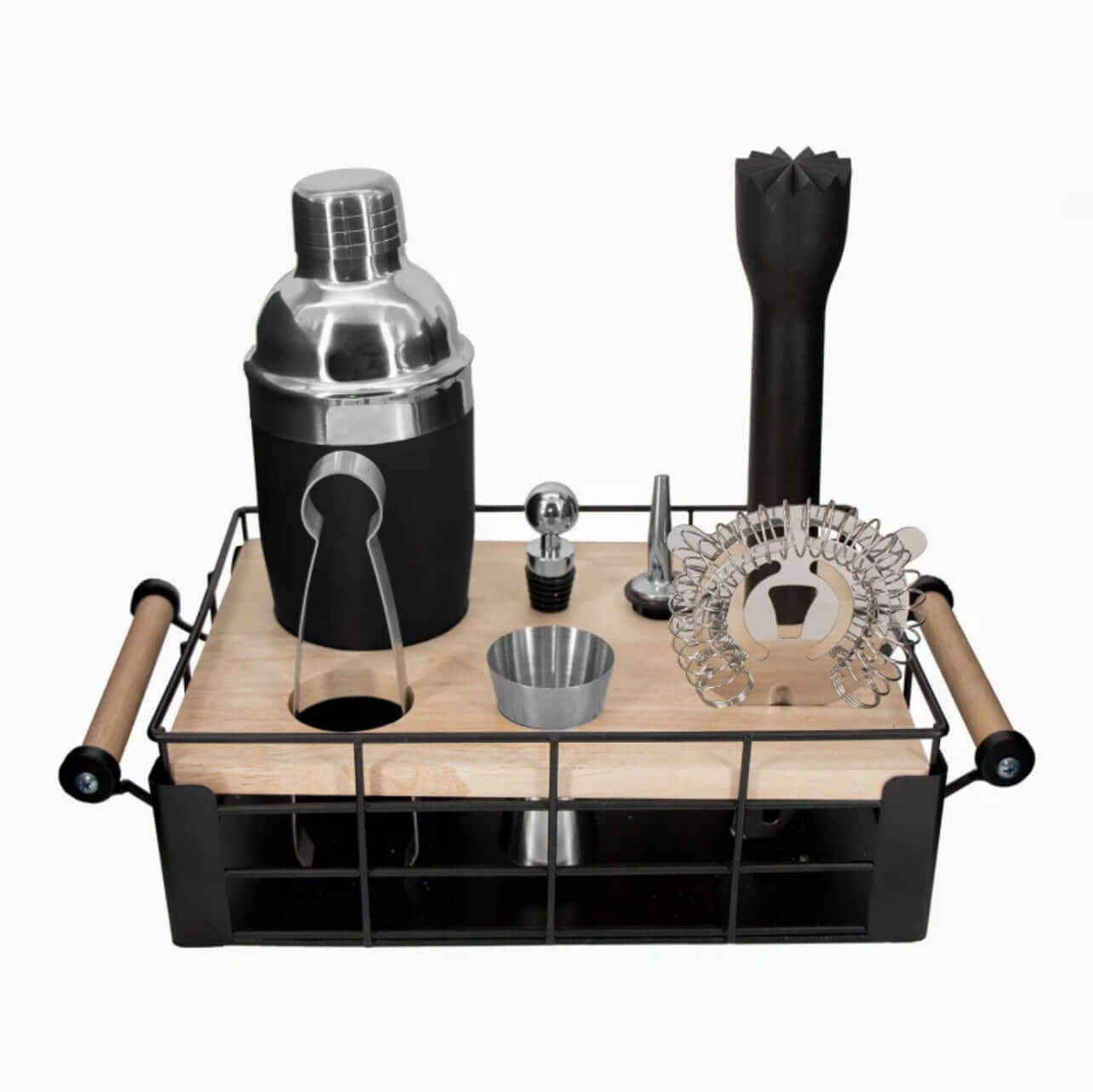 Cocktail Caddy with Handles, 8-Piece