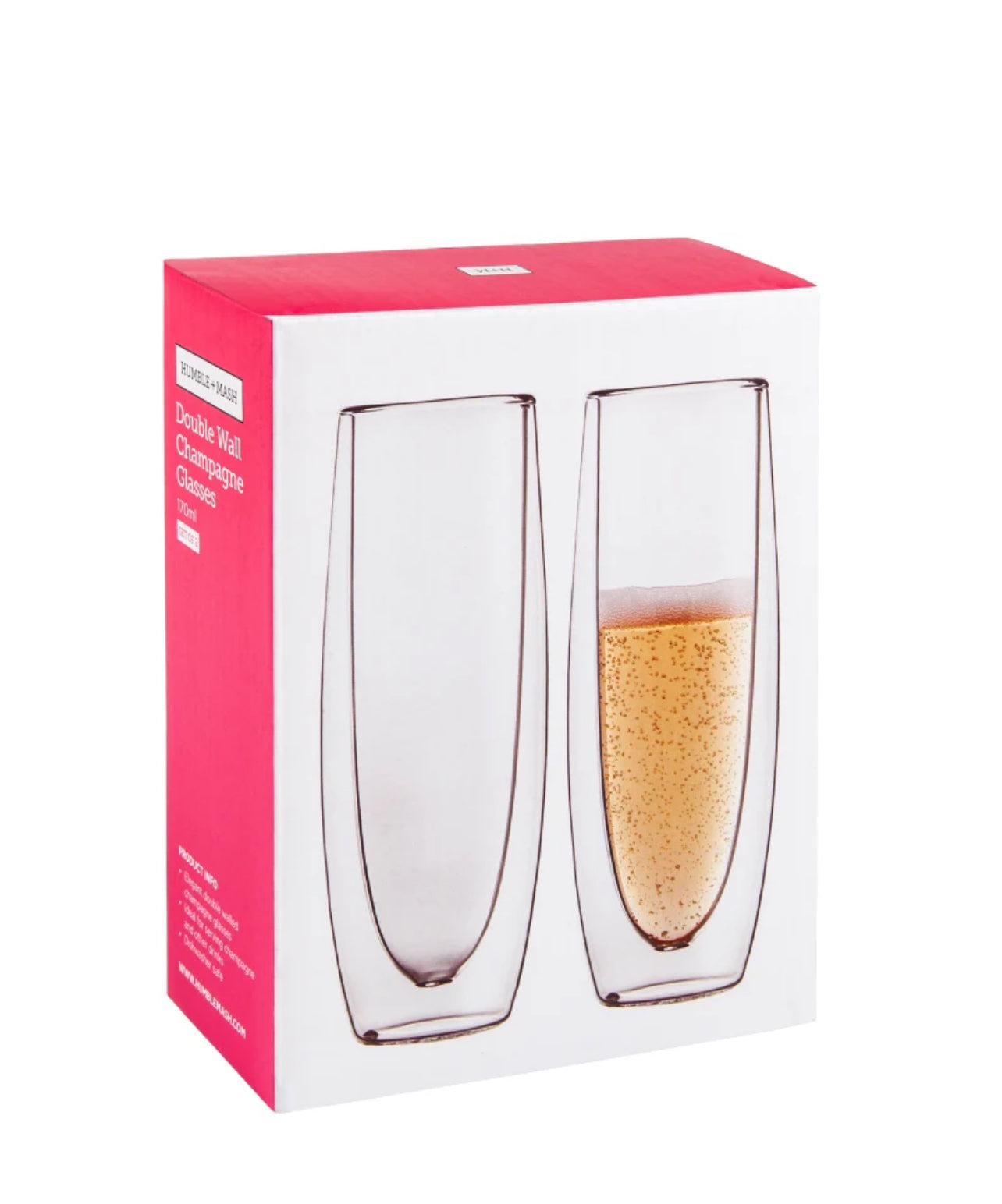 Humble & Mash Double-Walled Champagne Glasses, Set of 2