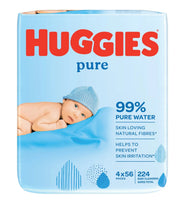 Huggies Baby Wipes (4x56's) Pure