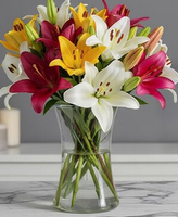 Mixed Lillies in a Vase