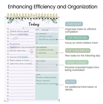 Undated Daily Planner & To-Do List Notepad