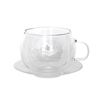 Double Wall Glass Cup & Saucer (220ml)