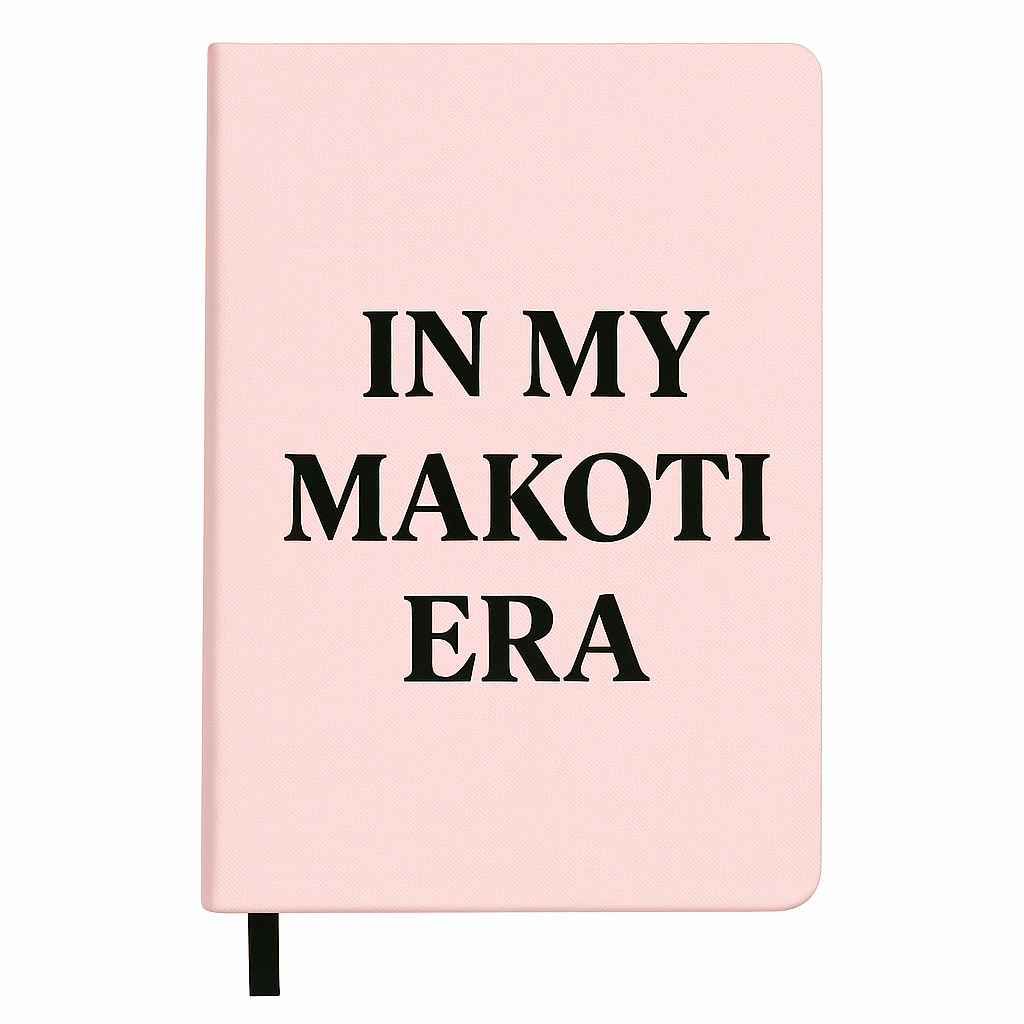 In My Makoti Era pink notebook for wedding planning and creative journaling