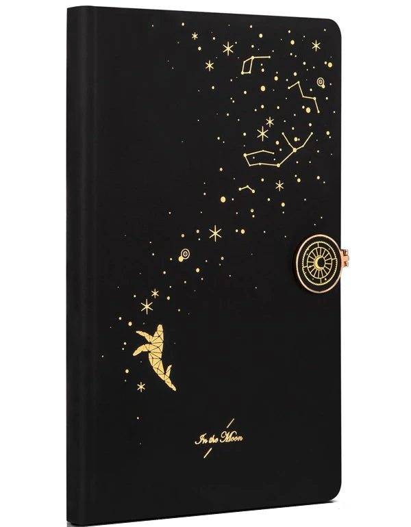 The Moon Leather Cover Notebook With Buckle - 120 Sheets