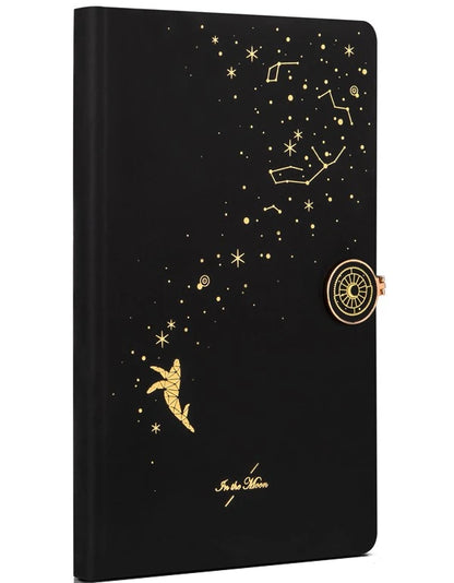 The Moon Leather Cover Notebook With Buckle - 120 Sheets