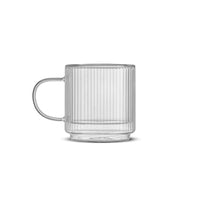 Double Wall Glass Teacup – Fluted (300ml)