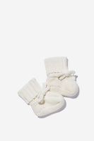 Organic Knit Booties - White