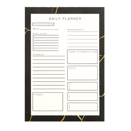 A5 Daily Planner Desk Pad - 80 Pages - Marble