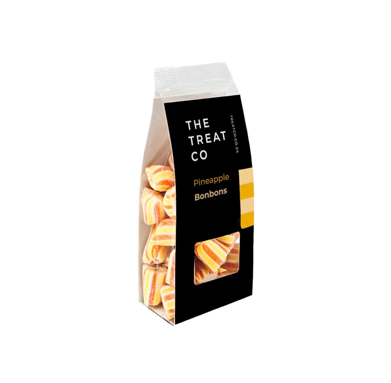 Pineapple Bonbons in a clear bag from The Treat Co, showcasing bold colors and sweet flavor.