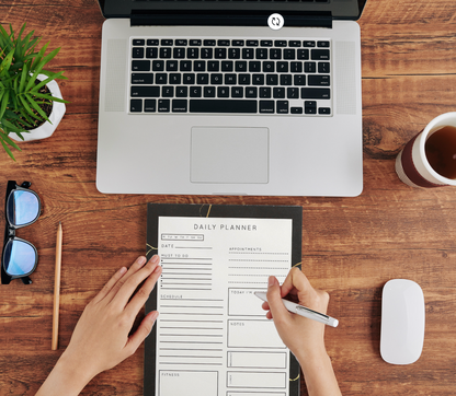 A5 Daily Planner Desk Pad - 80 Pages - Marble