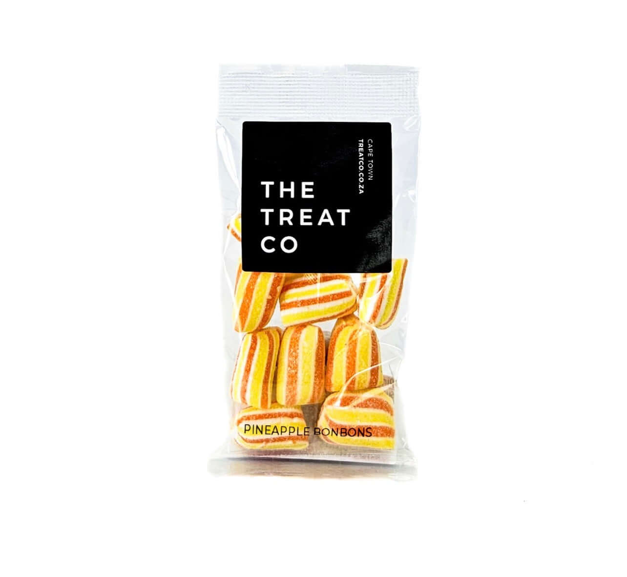 Delicious Pineapple Bonbons in a clear pack from The Treat Co, showcasing vibrant colors and enticing flavors.
