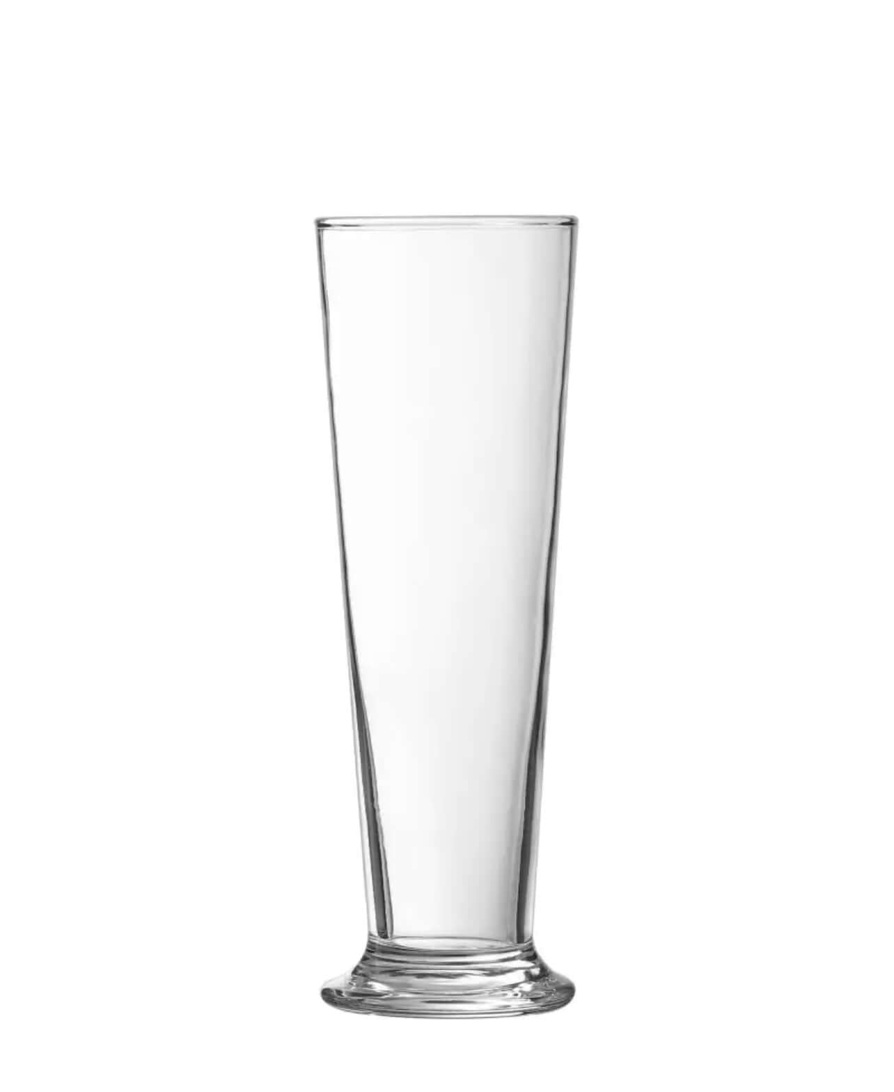 Linz Beer Glasses, Set of 6 showcasing a tall, clear pilsner glass for enjoying beer.