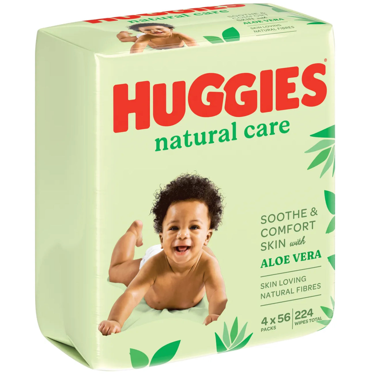 Huggies Baby Wipes 4 X 56's Natural Care