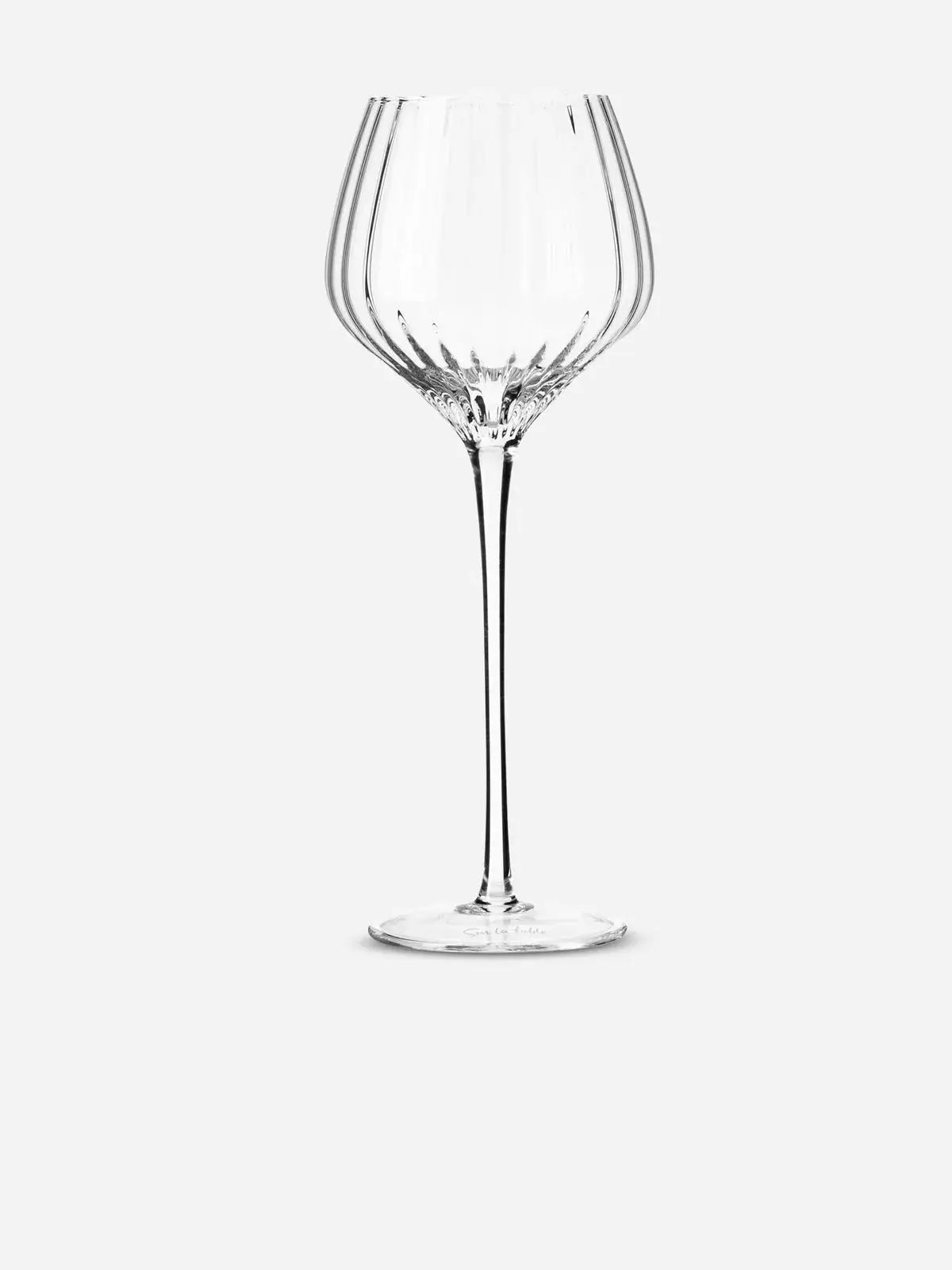 Sur La Table Texture Linear White Wine Glass 540ml with elegant textured finish and long stem.