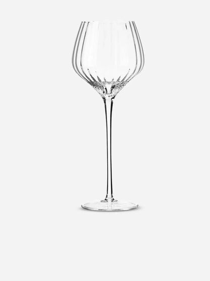 Sur La Table Texture Linear White Wine Glass 540ml with elegant textured finish and long stem.