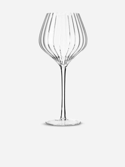 Sur La Table Texture Linear Red Wine Glass 750ml, showcasing elegant linear texture and long stem design.