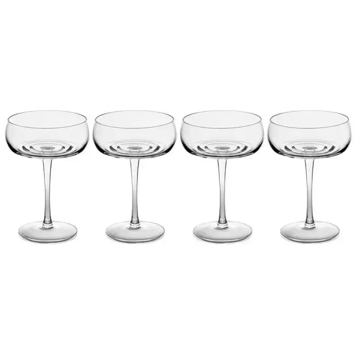 Ripple Champagne Coupe Glass Set of 4 - Carrol Boyes showcasing elegant hand-blown design for celebrations.