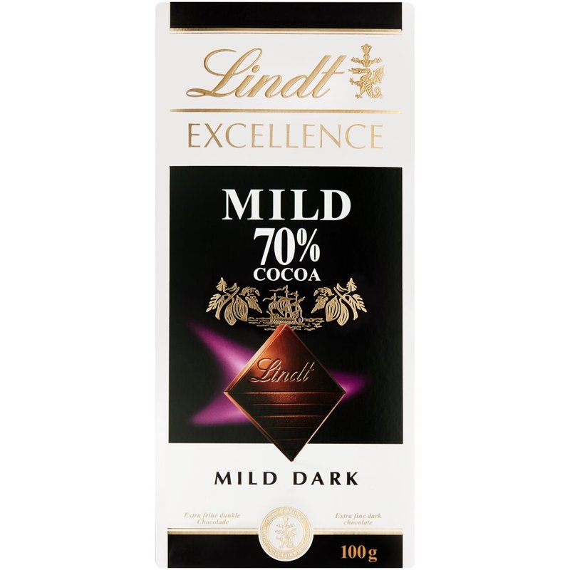 Lindt Excellence Mild 70 % Cocoa Dark Chocolate