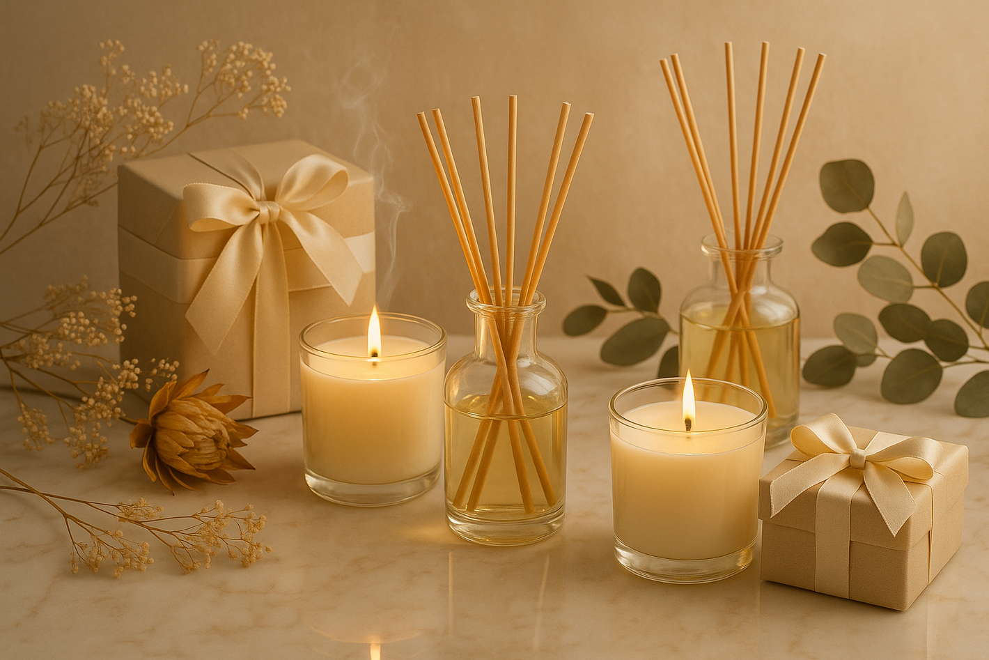 Create an image for home gifting, scent inspired